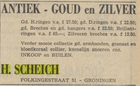 juwelier h. scheich, advertentie on 23 Nov 1966.